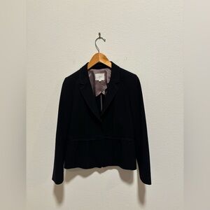 LOFT Ann Taylor Brushed Herringbone Double Breasted Blazer